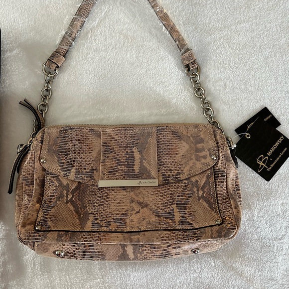 NEW B Makowsky Snakeskin Boho bag - Picture 3 of 11